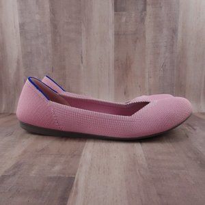 Rothys The Flat Womens 6 Pink Knit Ballet Flats Machine Washable Sustainable